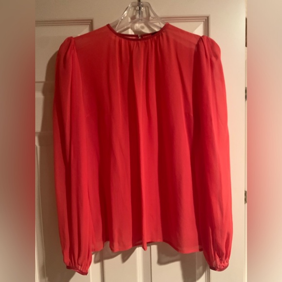 Elisabetta Franchi Red Blouse with Satin Trim - Picture 1 of 5